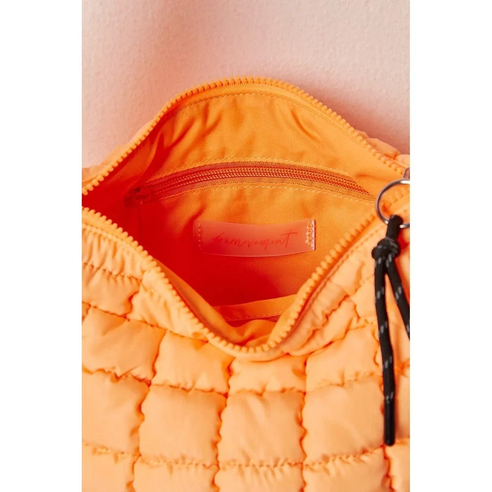 NWT New Free People Movement FP Quilted Baby Carry All Sling Bag Neon Clementine
